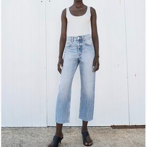 Zara high rise straight leg jean. Size 0